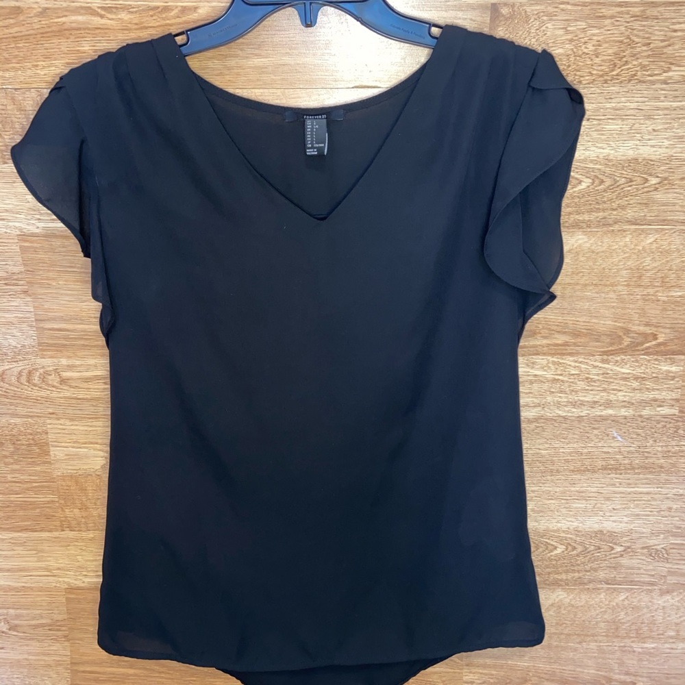 Sheer black blouse